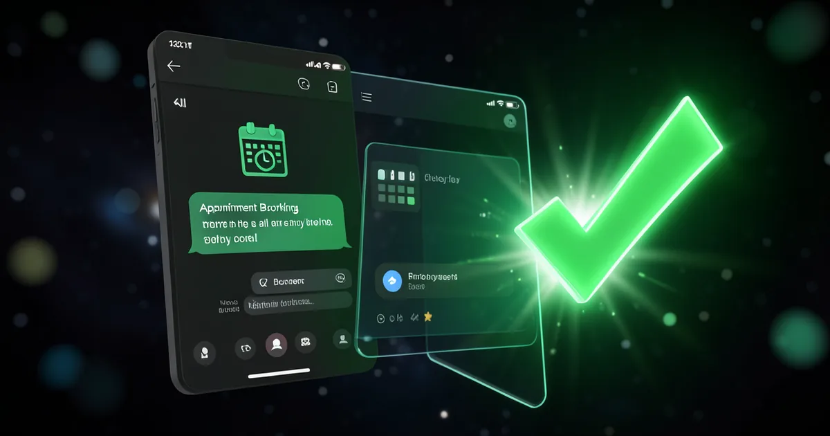 AI agent executing an agentic action: booking an appointment through a conversation