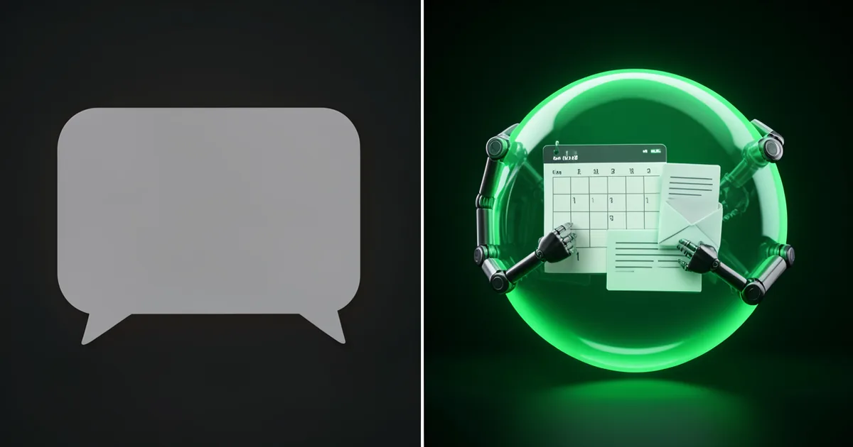 Side-by-side comparison of a traditional AI agents and an AI agent with action capabilities