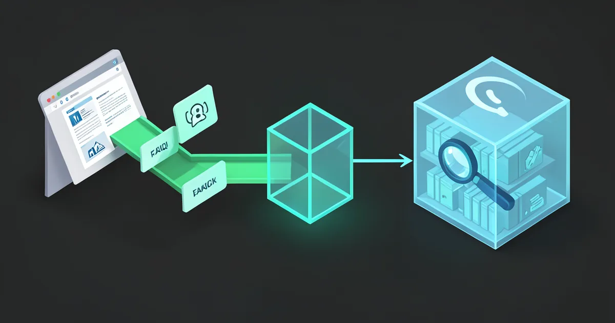 Knowledge base architecture diagram showing content sources flowing into a vector database
