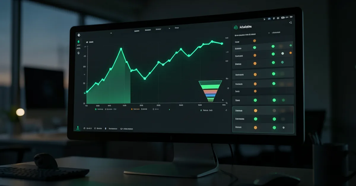 Analytics dashboard showing conversation trends and lead capture metrics