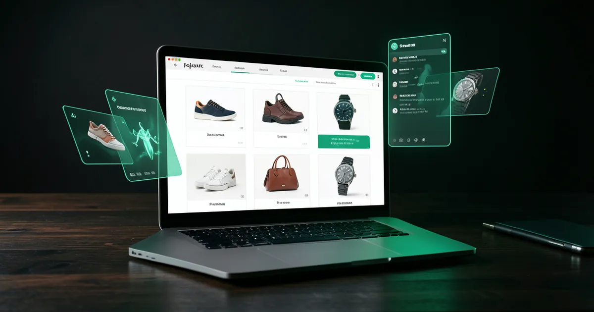 AI shopping assistant helping a customer find products on an e-commerce site