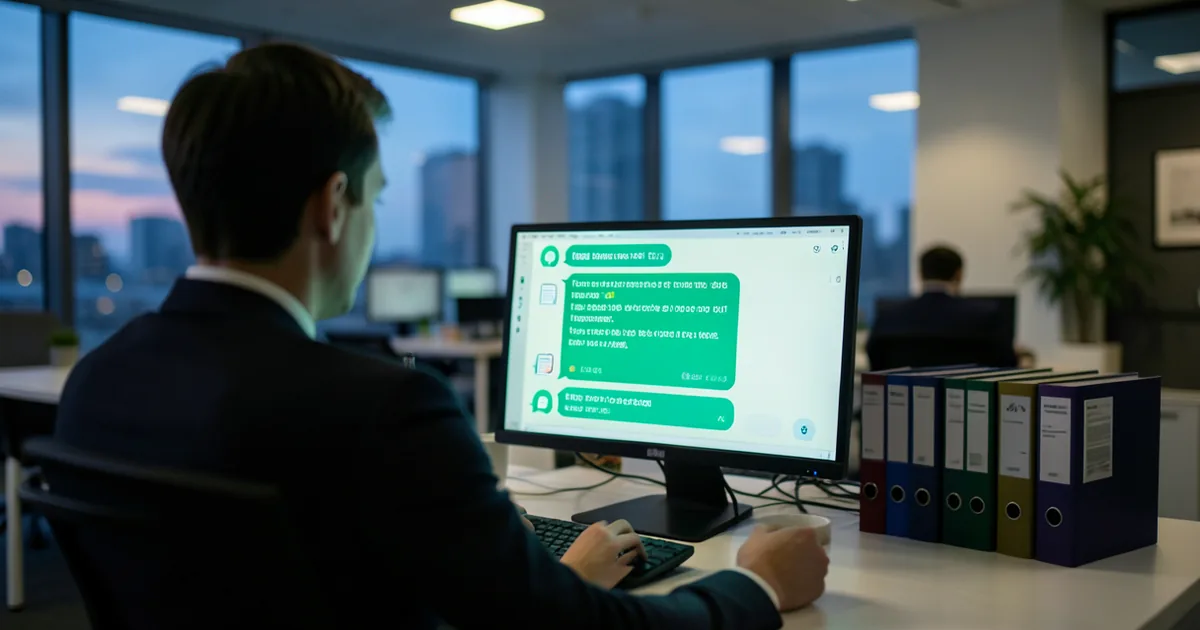 AI internal knowledge assistant helping an employee find company information
