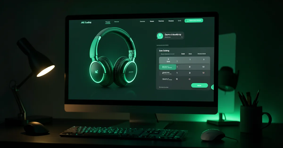 AI sales assistant helping a prospect explore products and book a demo